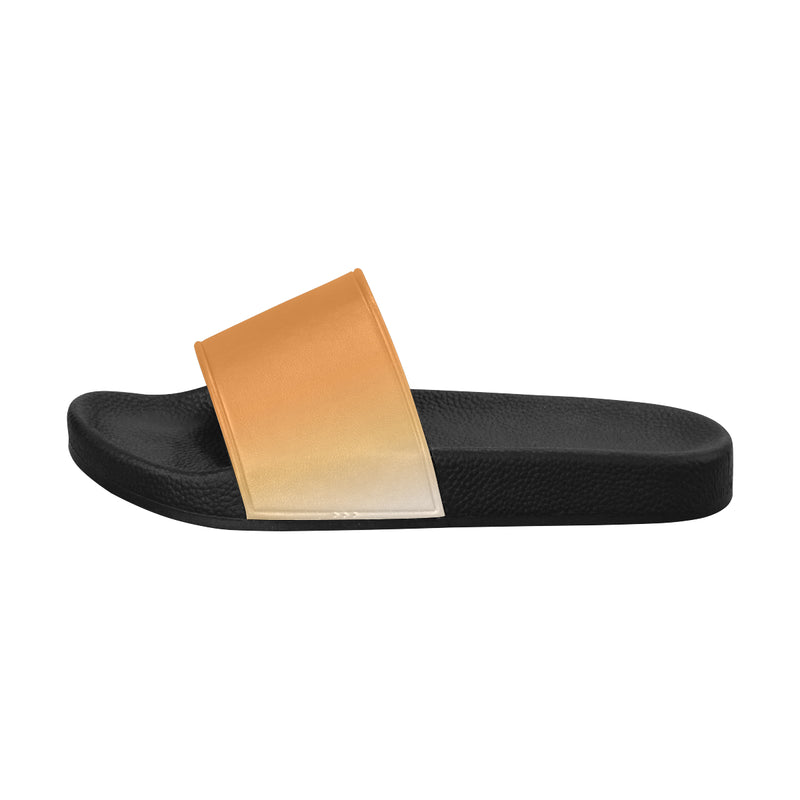 Women's Orange Gradient Print Sliders Sandals