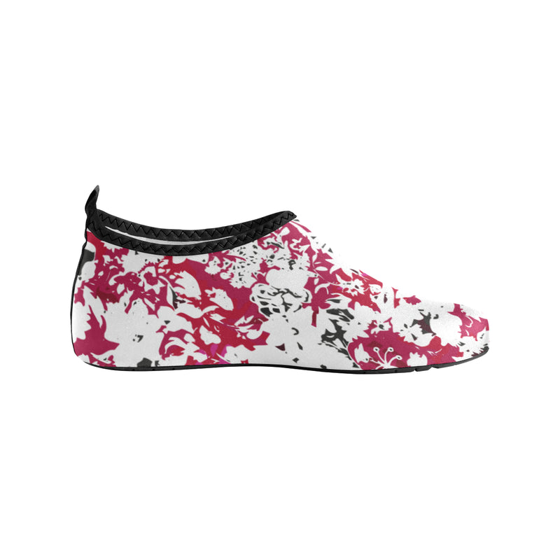 Women's Red Orchid Floral Print Canvas Barefoot Shoes