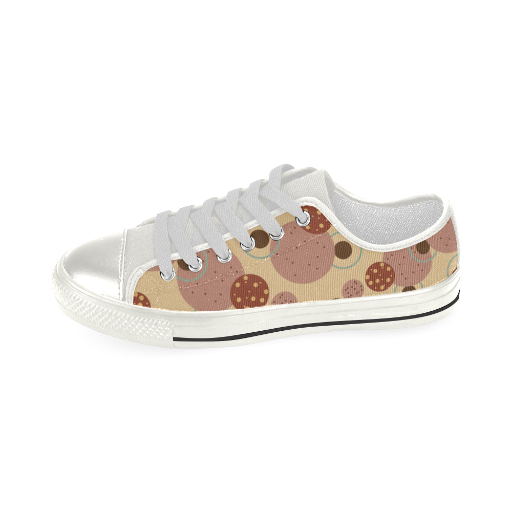 Women's Earthy Polka Dots Print Low Top Canvas Shoes
