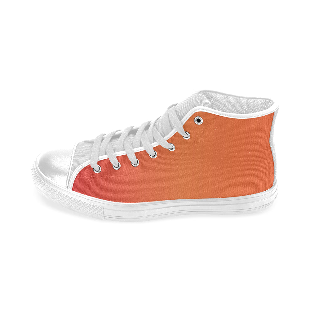 Men's Tiger Orange Solids Print Canvas High Top Shoes