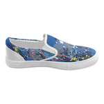 Women's Aquatic Paint Splatter Print Canvas Slip-on Shoes