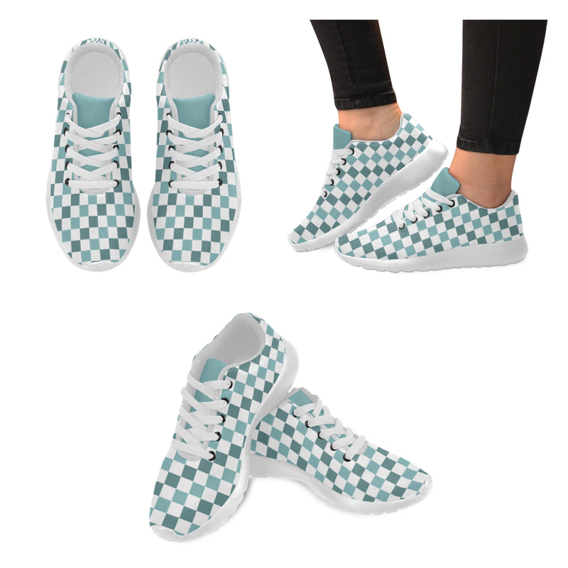 Kids's Green Checkers Print Canvas Sneakers