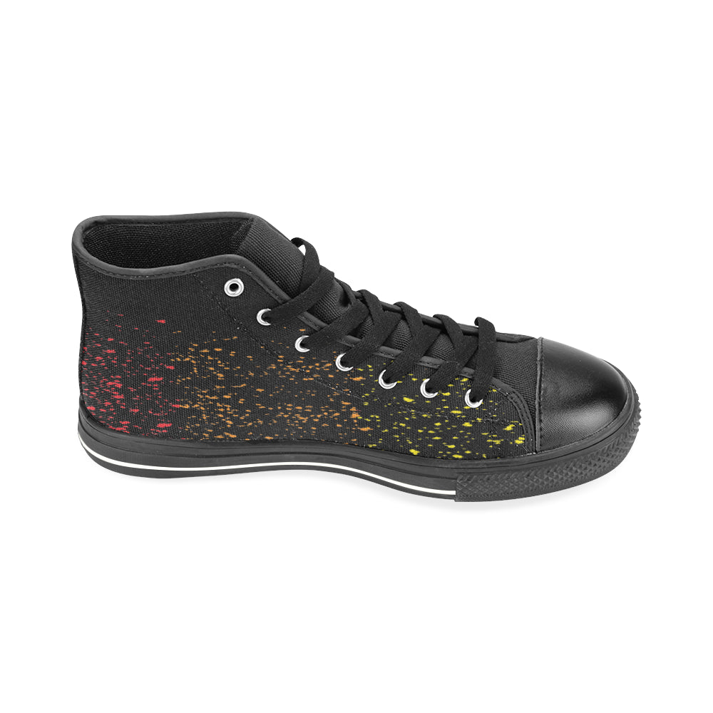 Men's Minimal Paint Splatter Print Canvas High Top Shoes