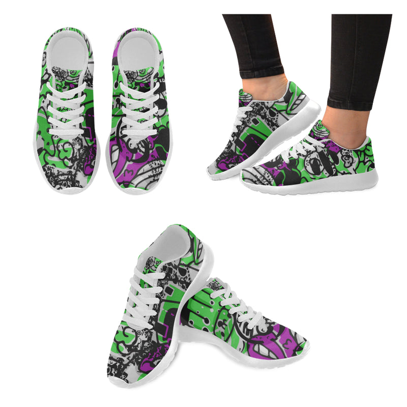 Kids Abstract Doodle Print Canvas Sneakers