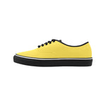 Women's Solid Lemon Yellow Print Canvas Low Top Shoes