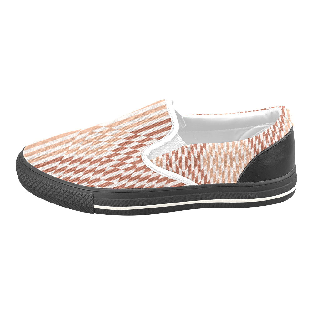 Men's Checkers Print Canvas Slip-on Shoes
