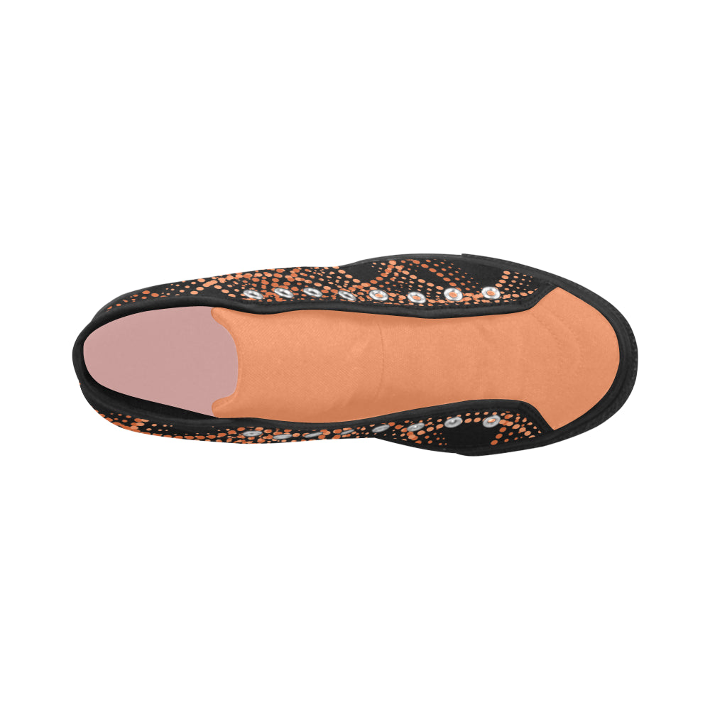 Women's Polka Print Canvas High Top Shoes