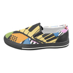 Men's Abstract Piano Pop Art Print Canvas Slip-on Shoes