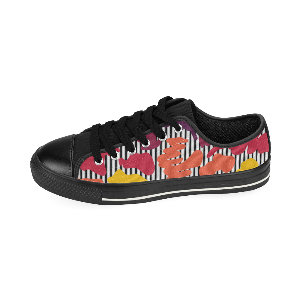 Men's Paint Splatter Trip Print Canvas Low Top Shoes
