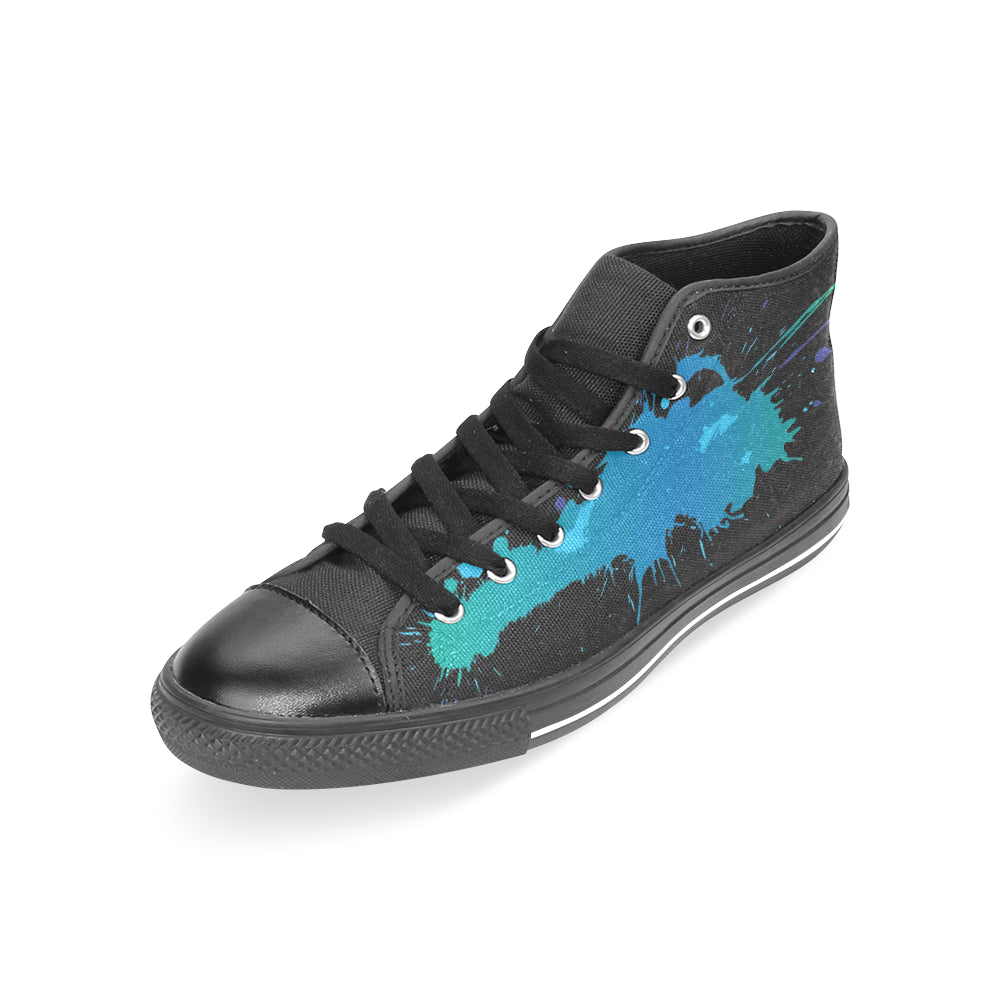 Women's Paint Splatter Print Canvas High Top Shoes