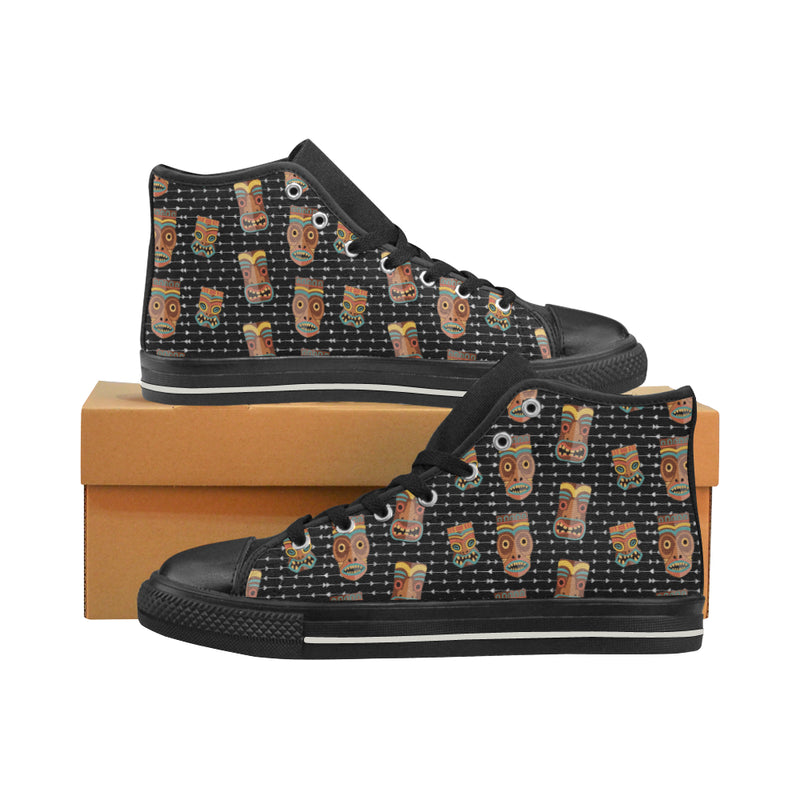 Men's Tribal Face Mask Print High Top Canvas Shoes