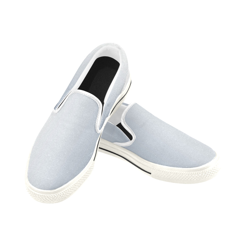 Women's Light Blue Solids Print Canvas Slip-on Shoes