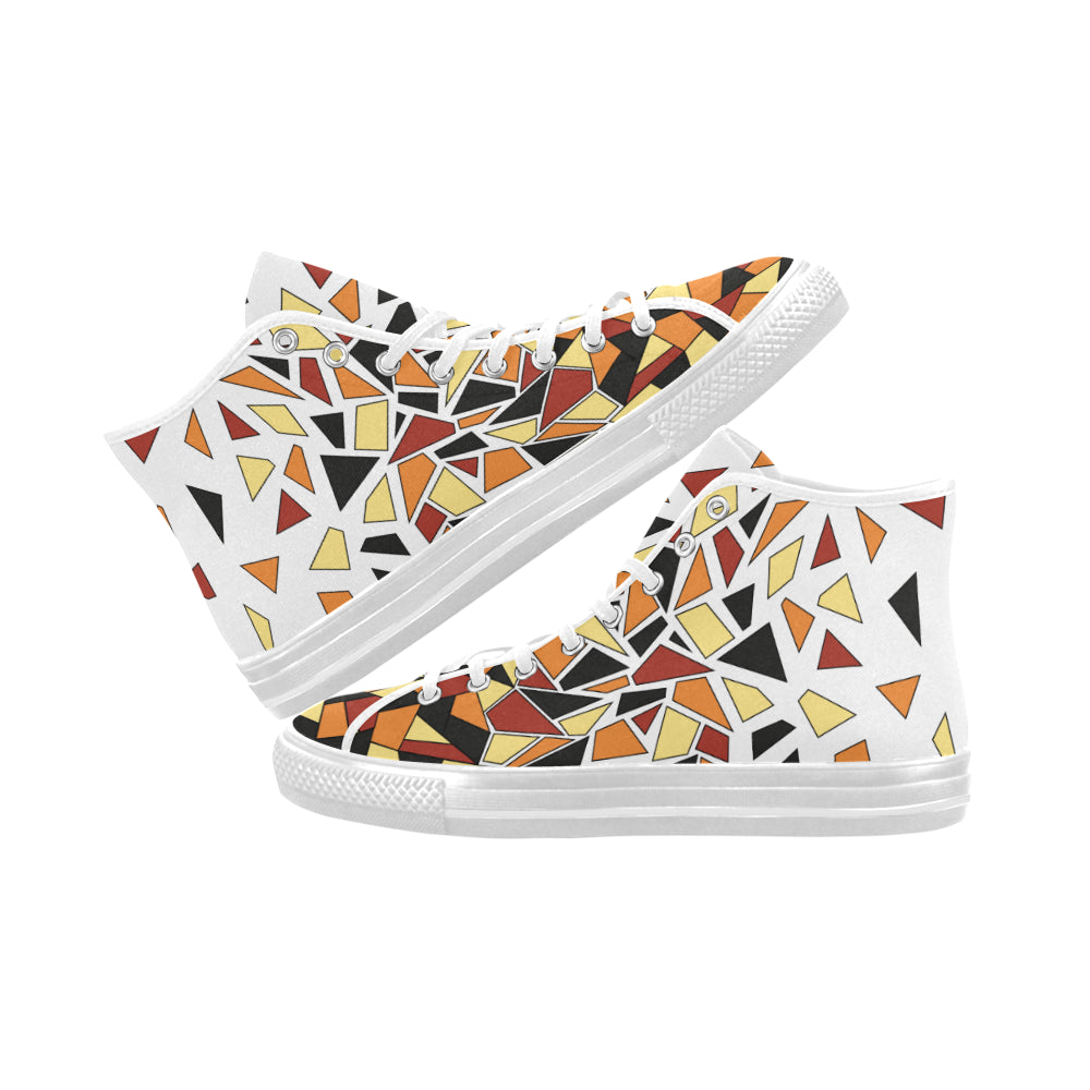 Women's Diffuse Geometrical Print High Top Canvas Shoes