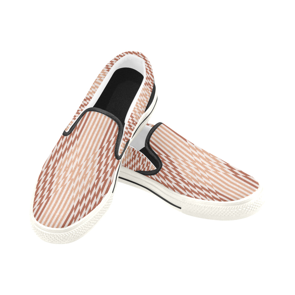 Men's Checkers Print Canvas Slip-on Shoes