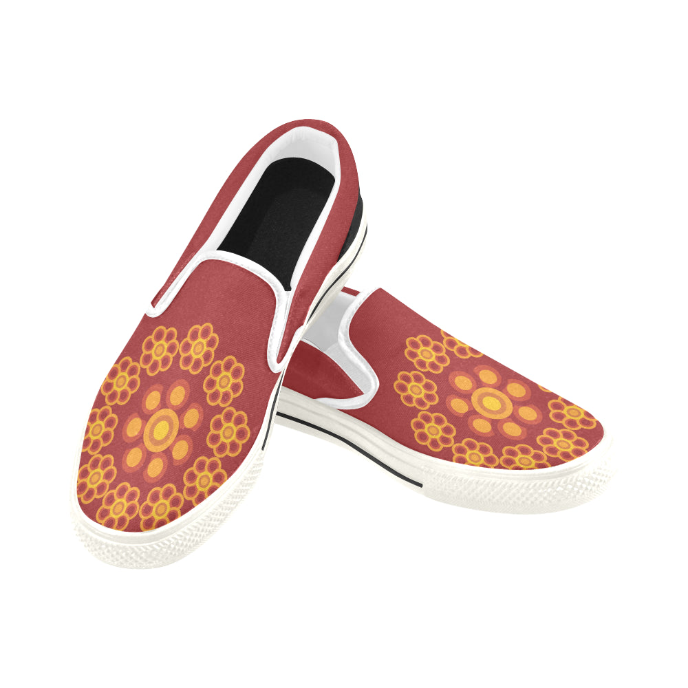 Men's Mandala Art Print Canvas Slip-on Shoes