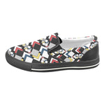 Women's Big Size Clashing Cubes Geometrical Print Slip-on Canvas Shoes