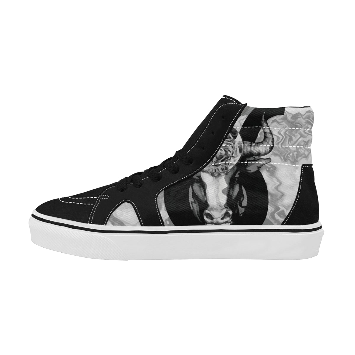 Men's Taurus Zodiac Print Canvas High Top Shoes
