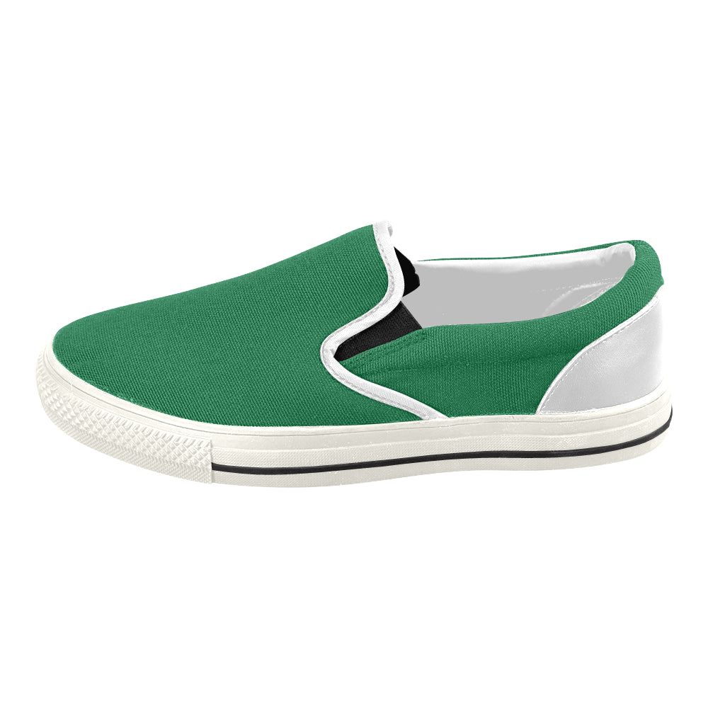 Women's Parrot Green Solids Print Canvas Slip-on Shoes
