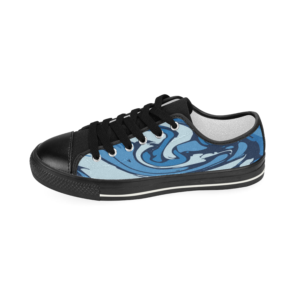 Women's Flowing Paint Splatter Print Low Top Canvas Shoes