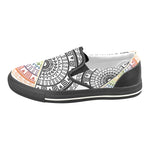 Women's Big Size Ying Yang Mandala Print Canvas Slip-on Shoes