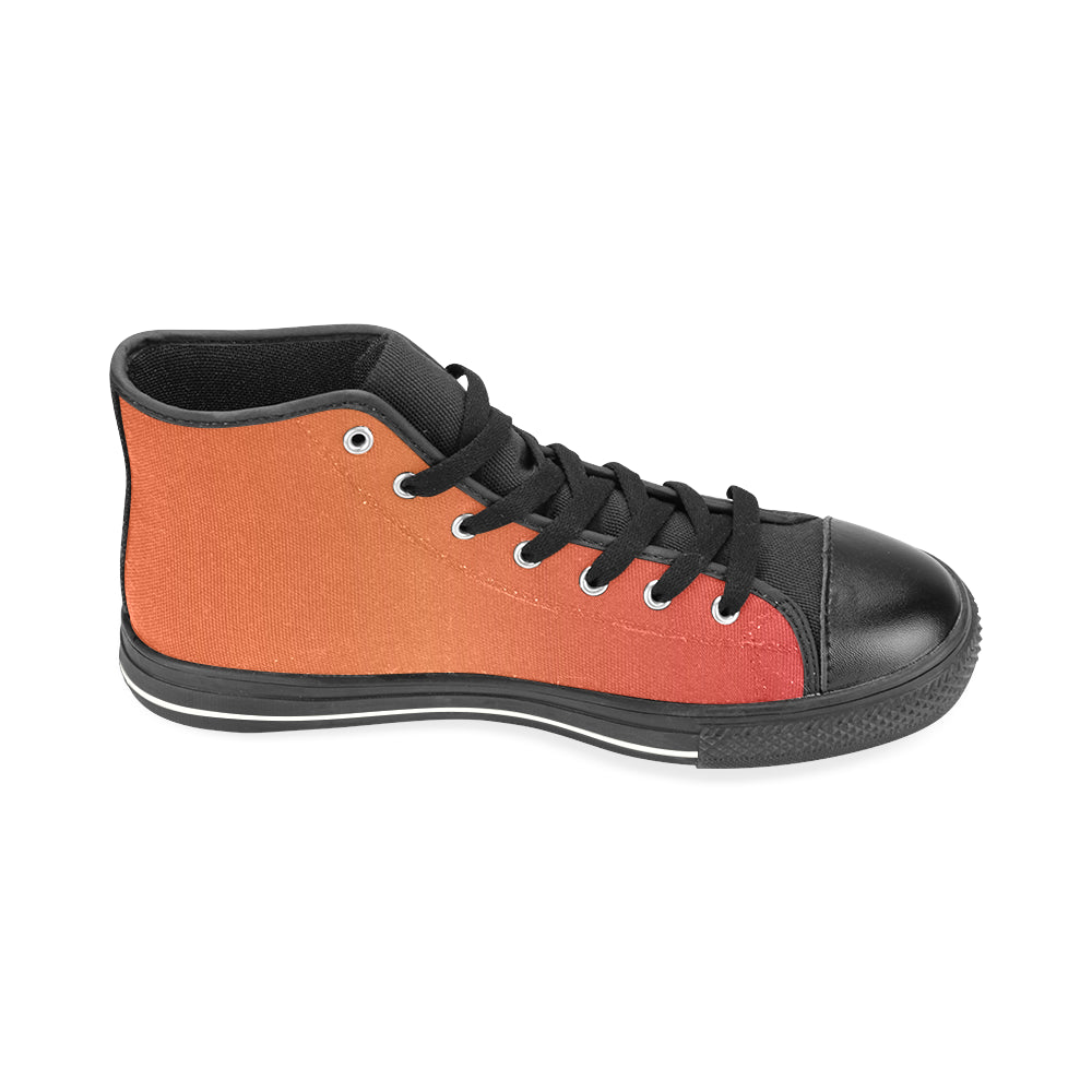 Men's Tiger Orange Solids Print Canvas High Top Shoes