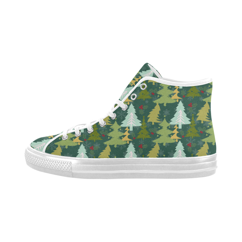 Men's Christmas Trees Print Canvas High Top Shoes