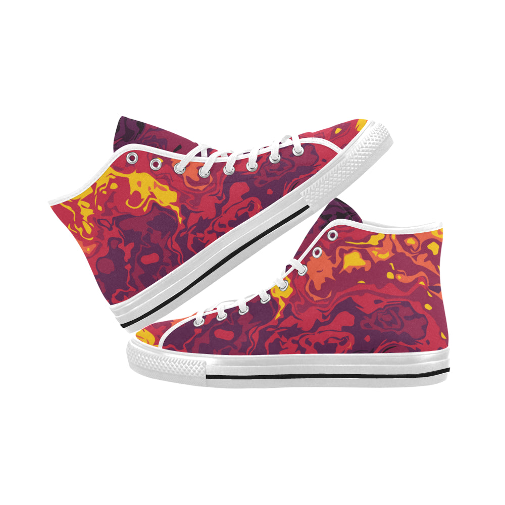 Men's Fiery Camouflage Print High Top Canvas Shoes