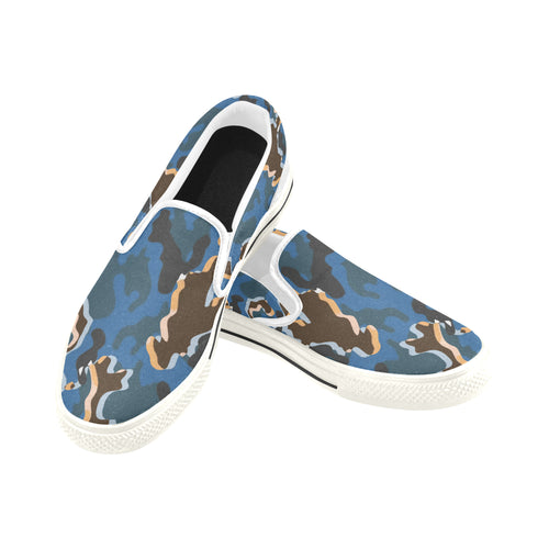 Men's Abstract Camouflage Print Canvas Slip-on Shoes
