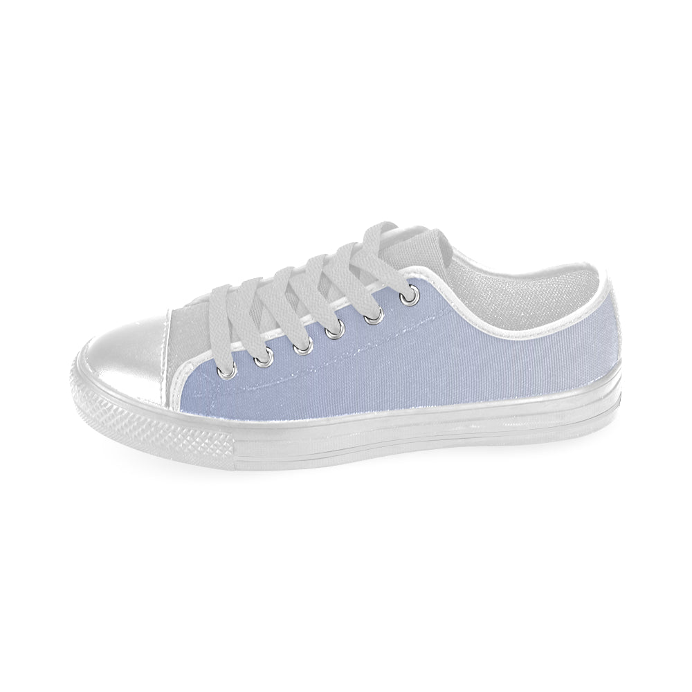 Men's Light Blue Solids Print Canvas Low Top Shoes