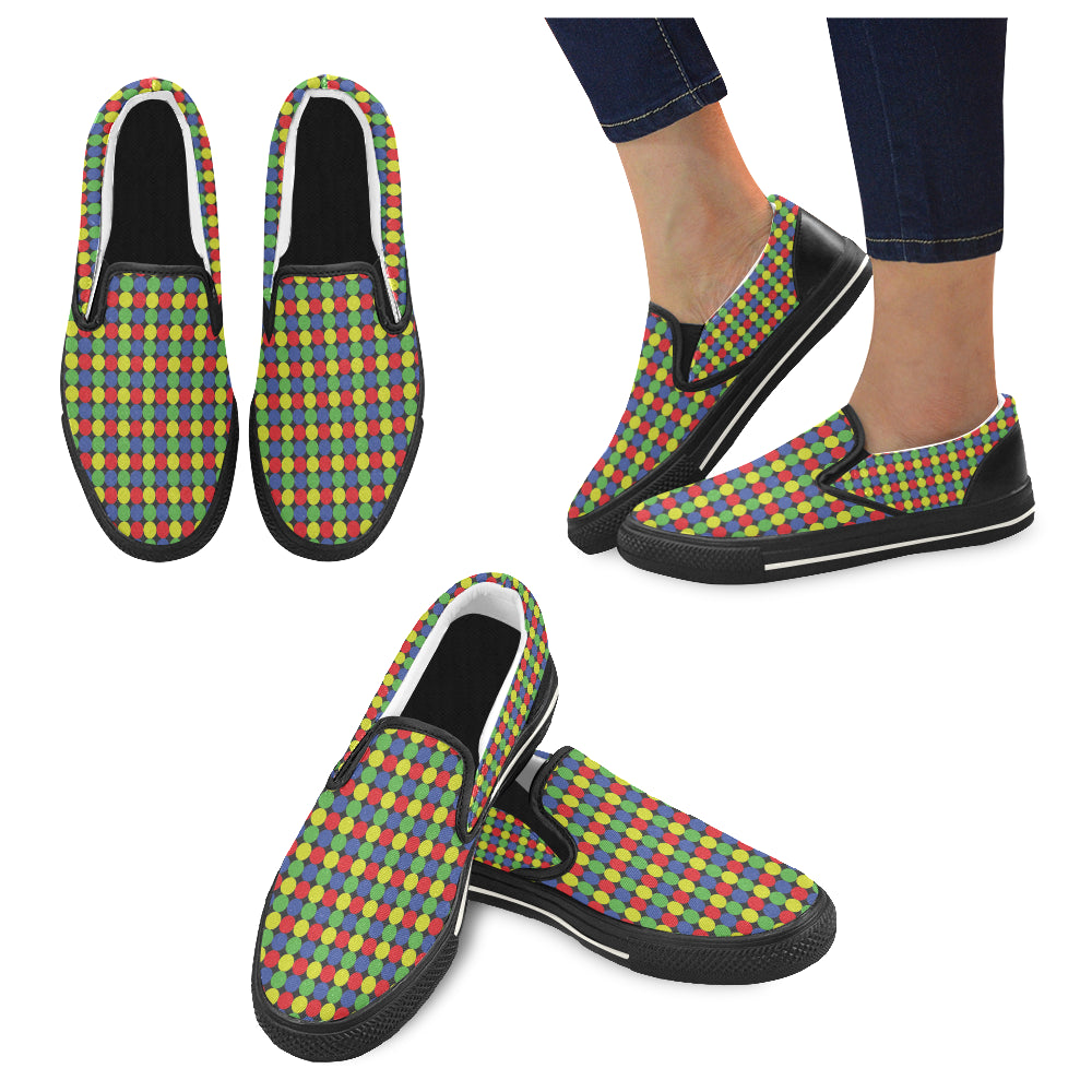 Women's Polka Dots Print Slip-on Canvas Shoes
