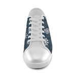 Women's Snowflake Christmas Print Canvas Low Top Shoes