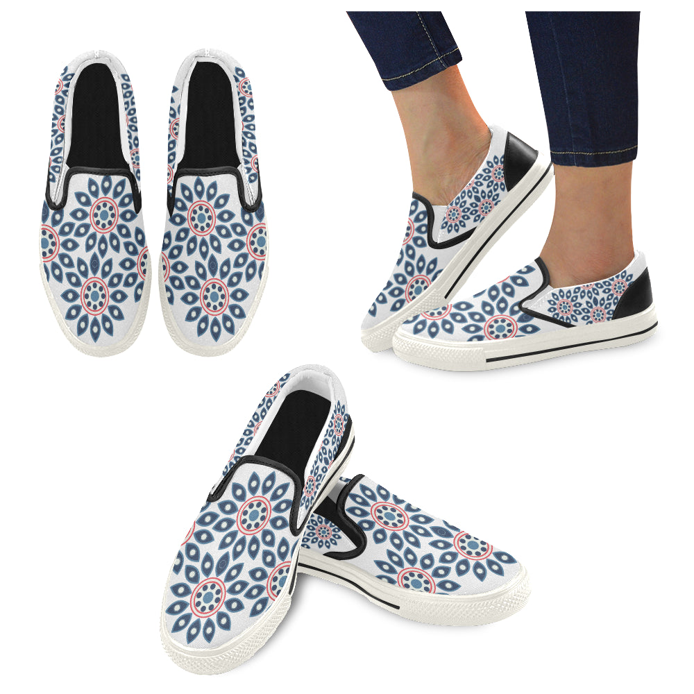 Women's Mandala Print Canvas Slip-on Shoes