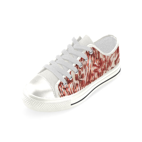 Women's Zebra Art Print Canvas Low Top Shoes