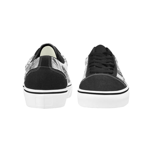 Men's Monochrome Newspaper Print Low Top Canvas Shoes