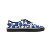 Men's White Blue Polka Print Canvas Low Top Shoes