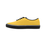Women's Solid Titanium Yellow Print Canvas Low Top Shoes