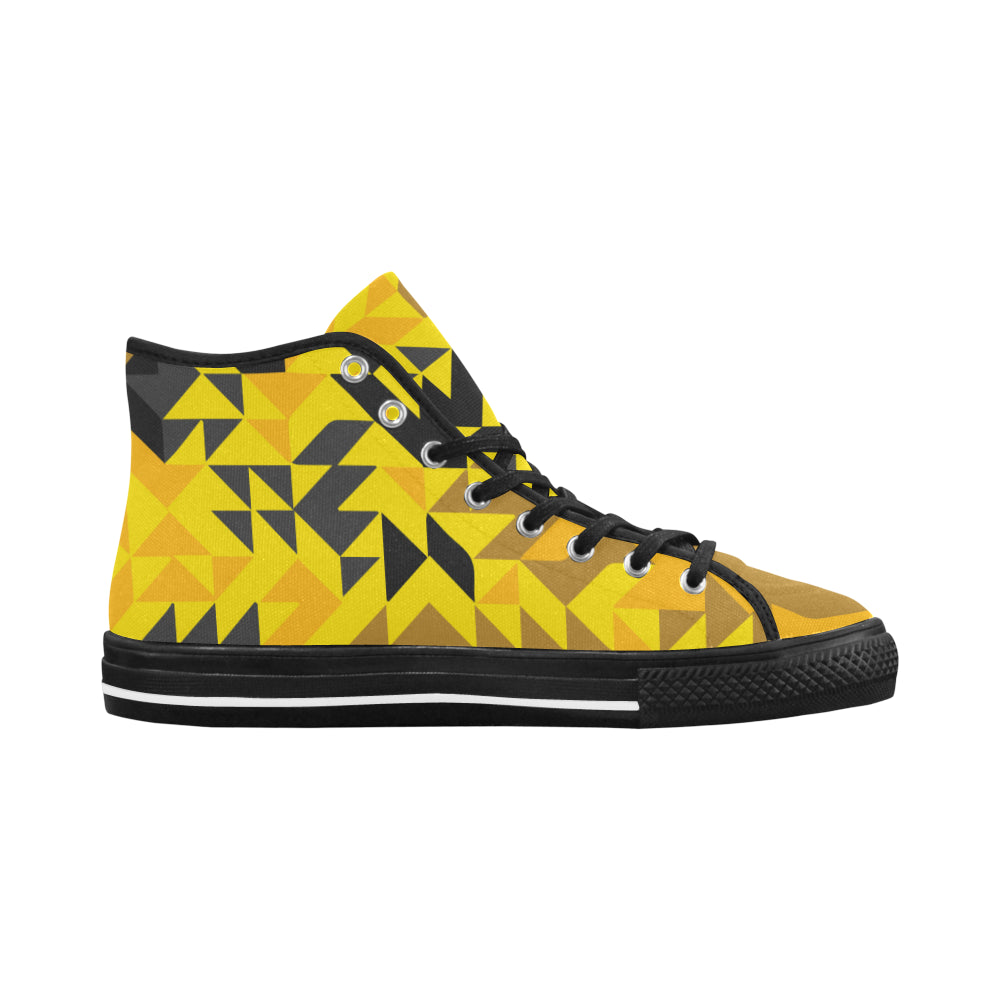 Men's Geometrical Camouflage Print High Top Canvas Shoes