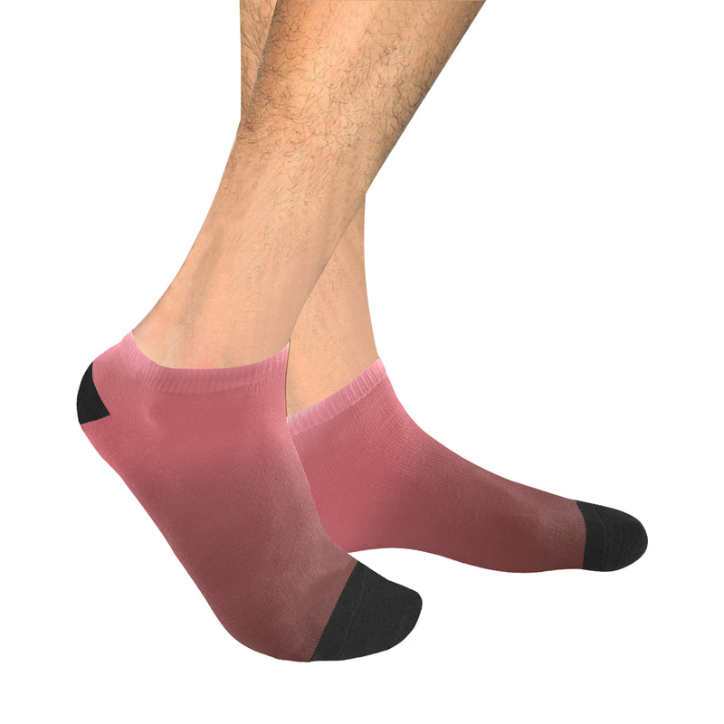 Men's Wine Color Gradient Print Anklet Socks