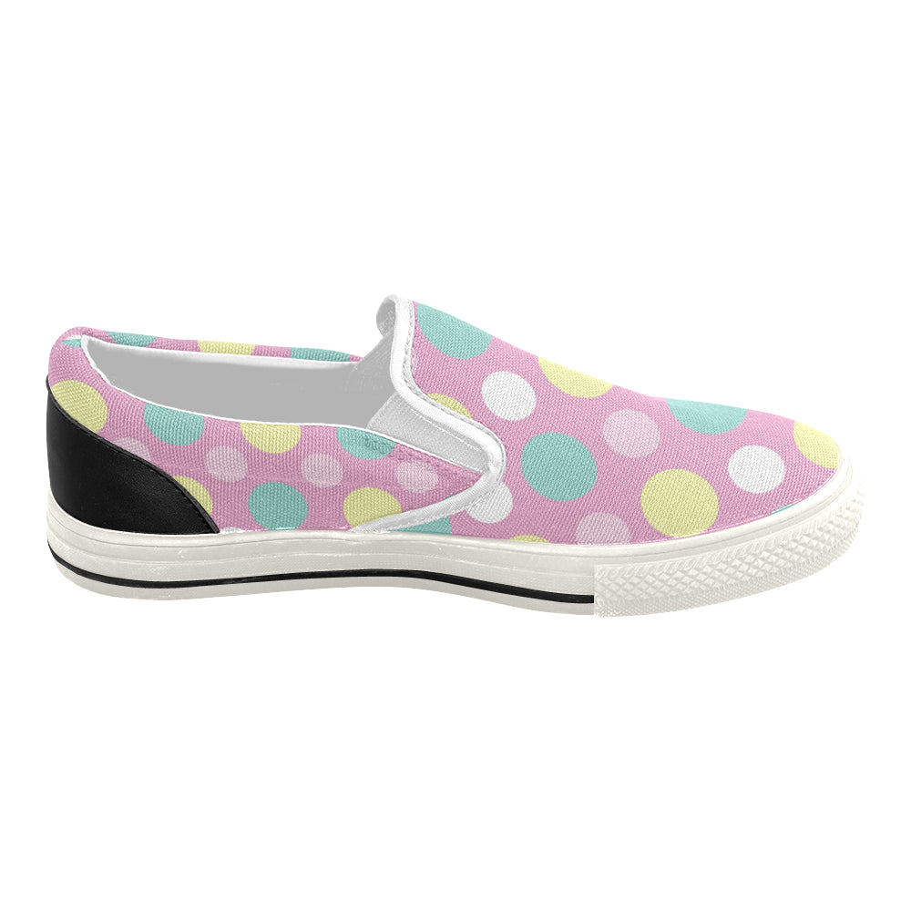 Women's Polka Print Canvas Slip-on Shoes