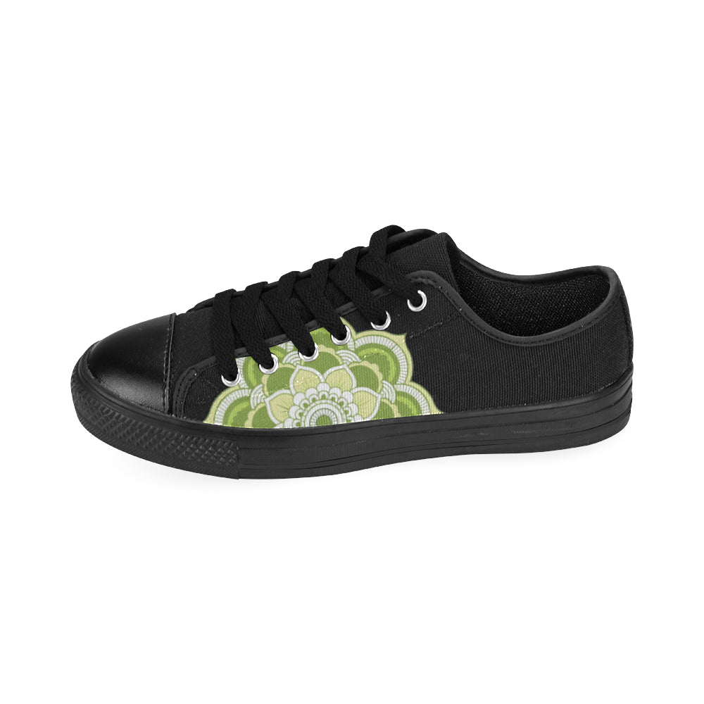 Women's Minimal Mandala Print Canvas Low Top Shoes