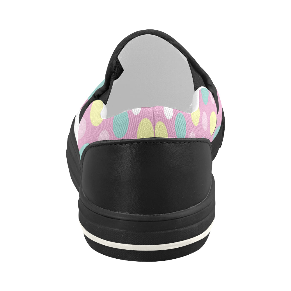 Women's Polka Print Canvas Slip-on Shoes