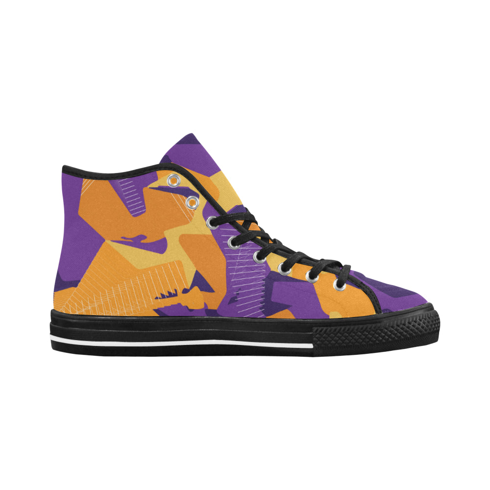 Women's Camouflage Art Print Canvas High Top Shoes