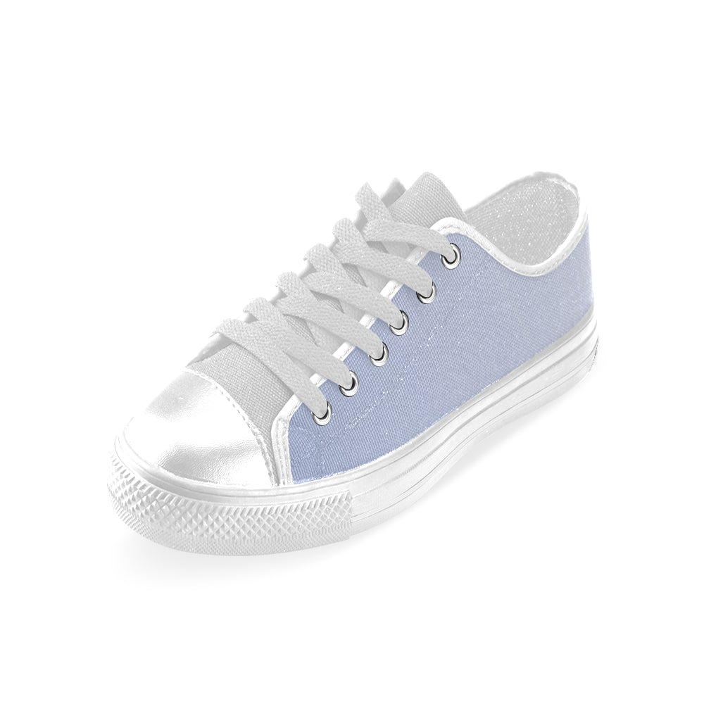 Men's Light Blue Solids Print Canvas Low Top Shoes