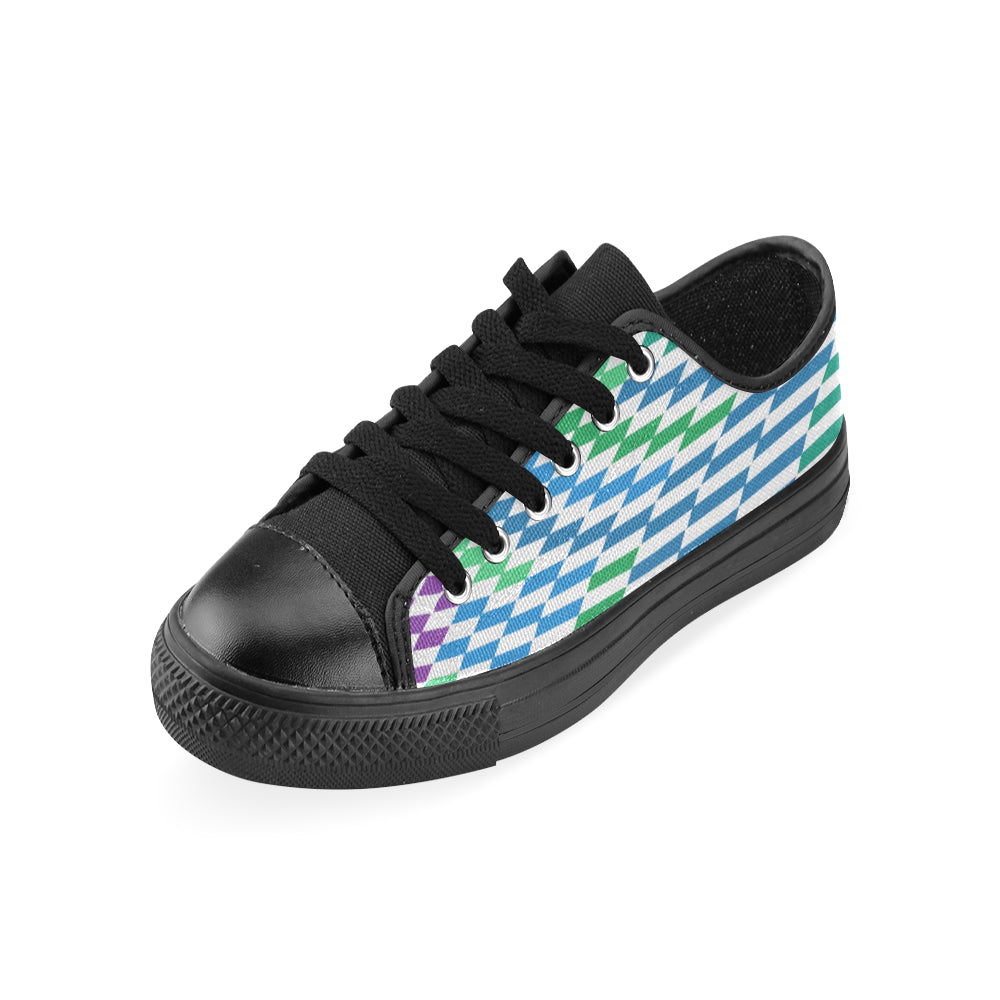 Women's Checkers Print Canvas Low Top Shoes