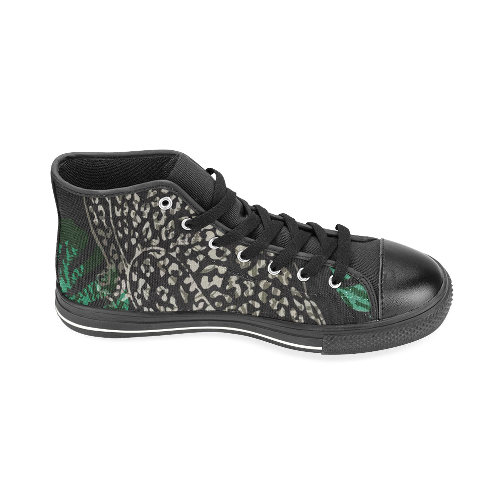 Men's Cheetah Print Canvas High Top Shoes