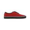 Men's Big Size Flaming Red Solids Print Low Top Canvas Shoes