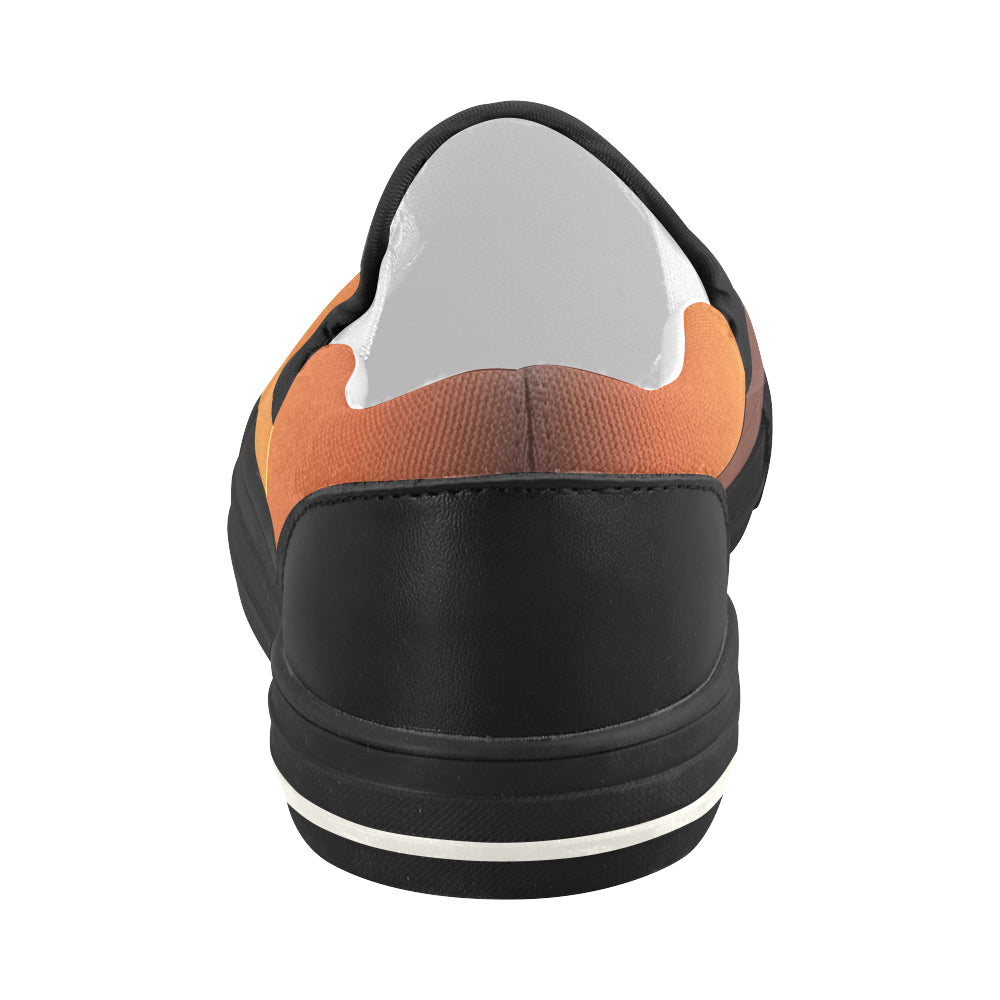 Women's Orange Solids Print Canvas Slip-on Shoes