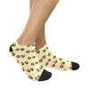 Women's Yellow Puppy Paw Print Anklet Socks