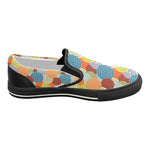 Women's Concentric Polka Print Canvas Slip-on Shoes