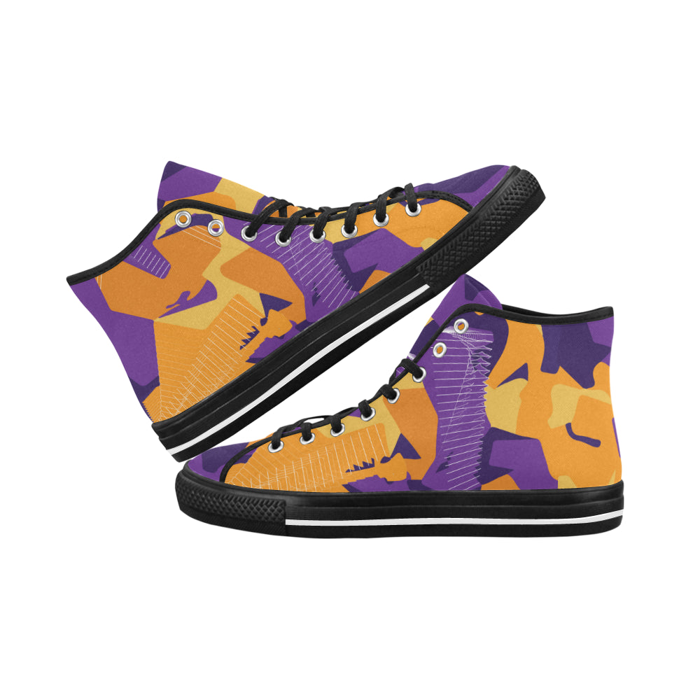 Women's Camouflage Art Print Canvas High Top Shoes
